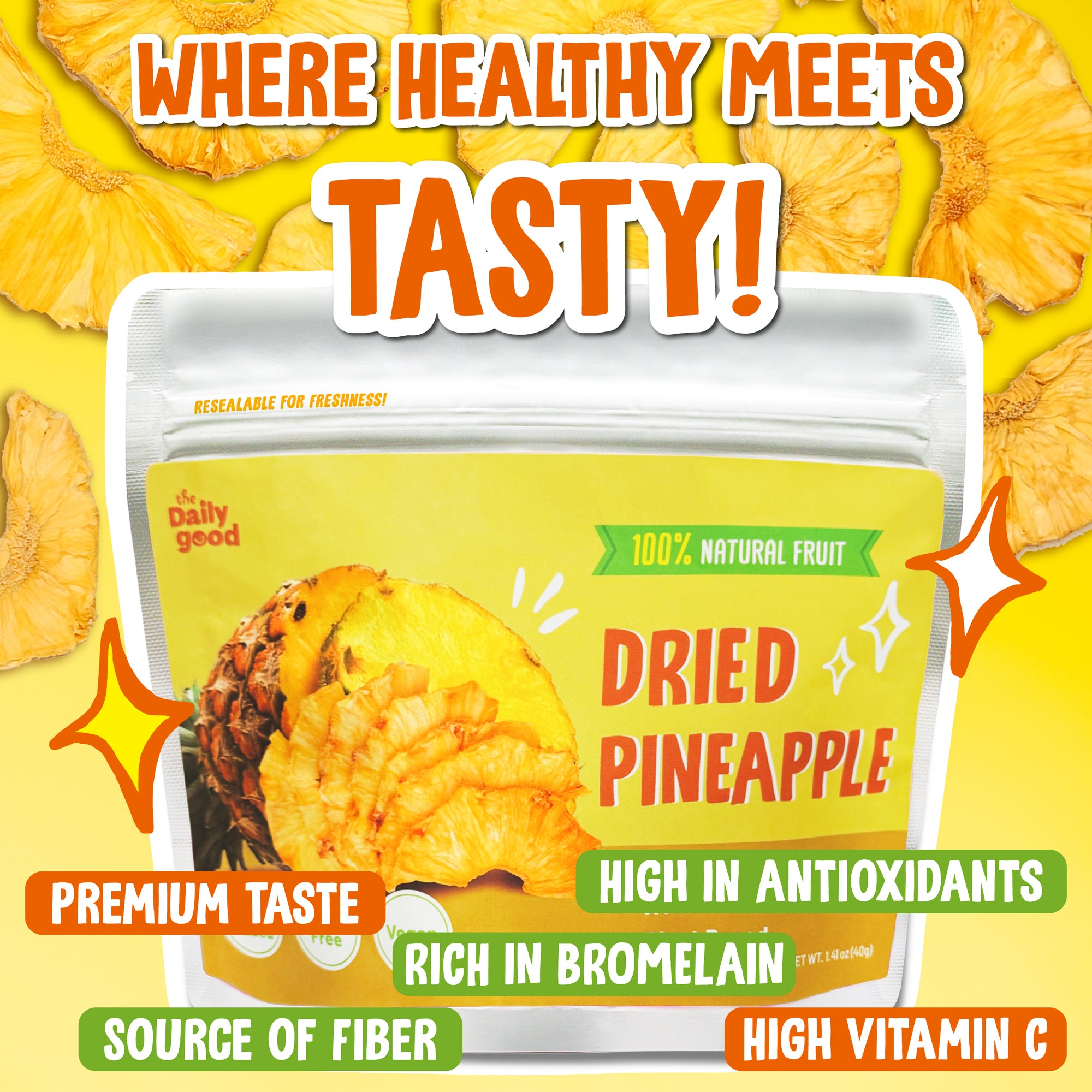 The Daily Good Dried Pineapple Slices(Single Pack)