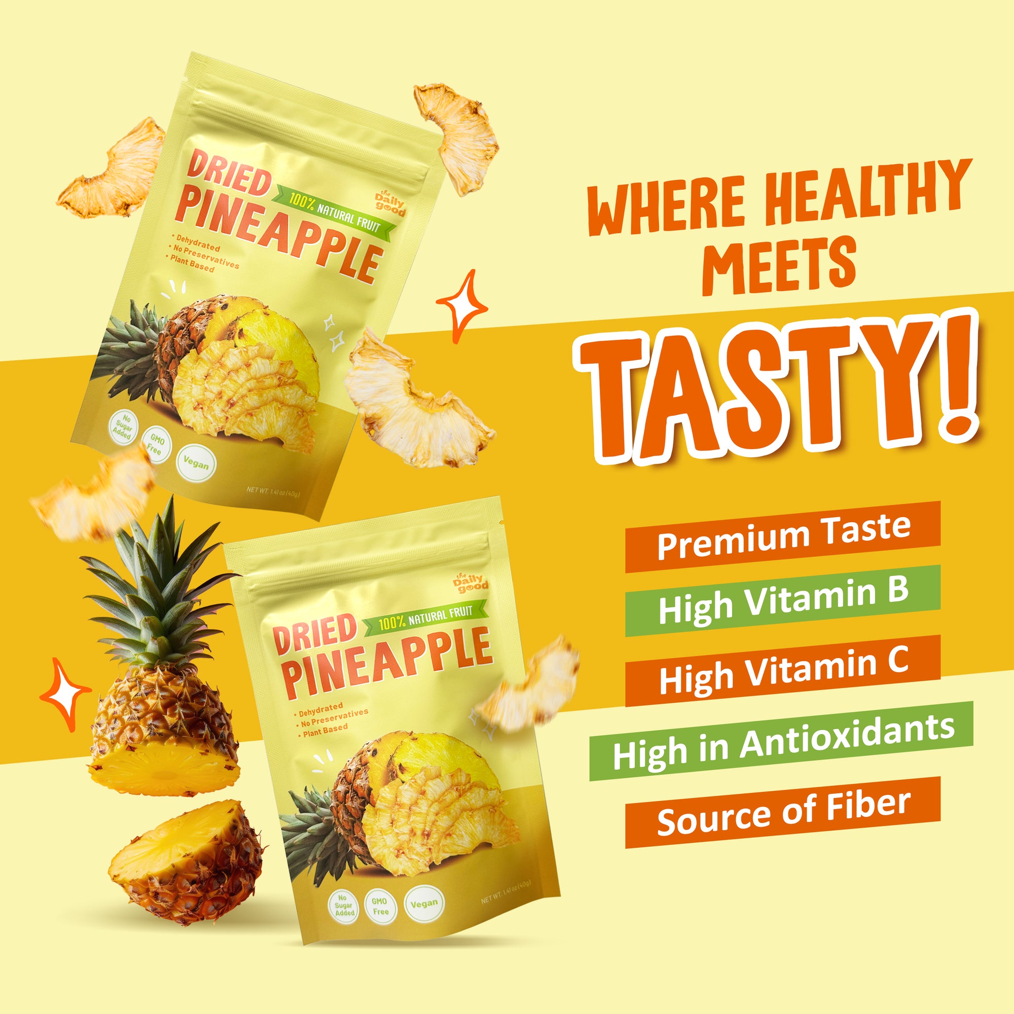The Daily Good Dried Pineapple Slices(Single Pack)
