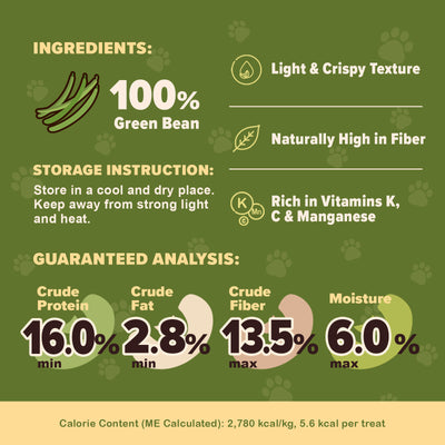 The Daily Good Dehydrated Green Bean Dog Treats