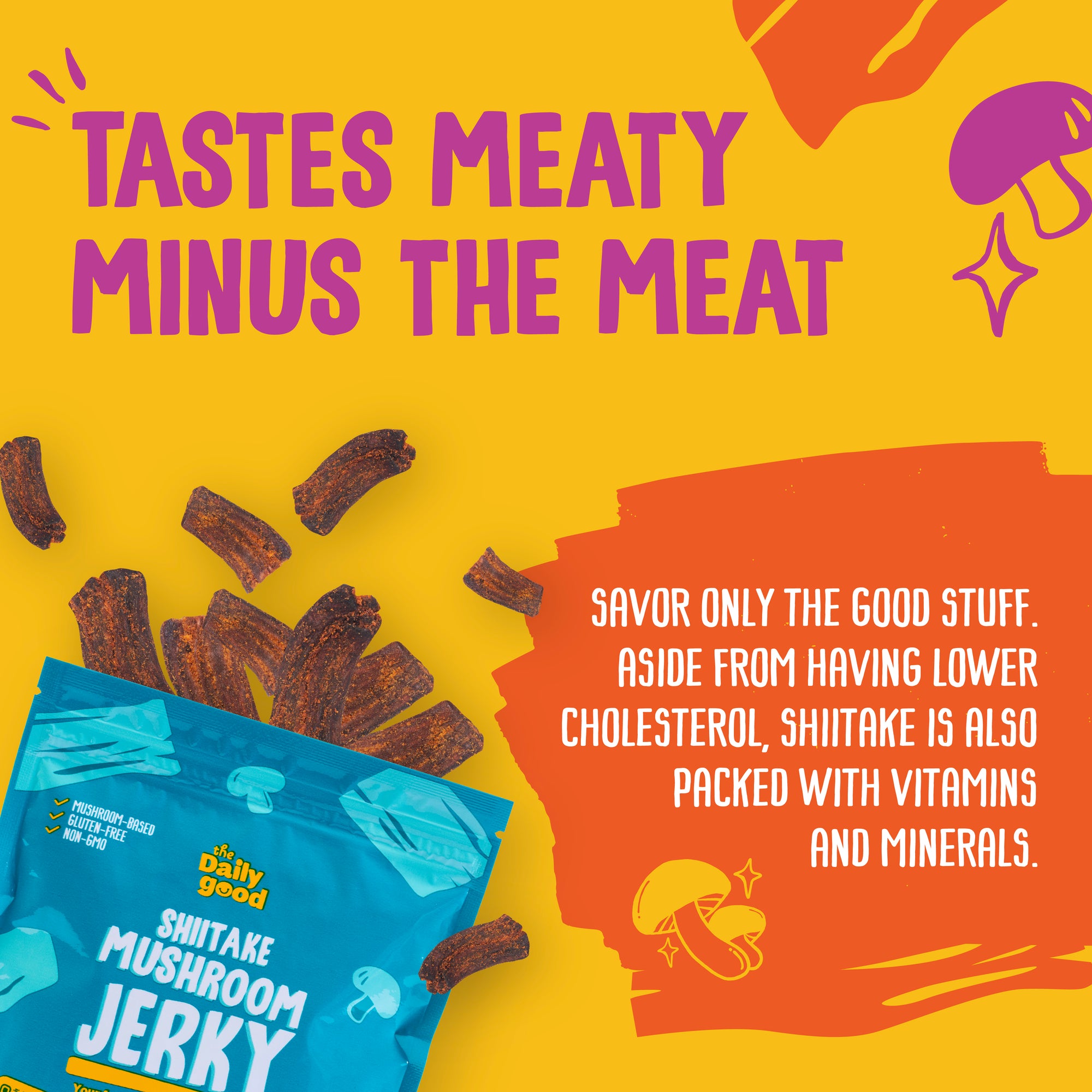 The Daily Good Shiitake Mushroom Jerky - Mushroom Jerky -Original Flavor