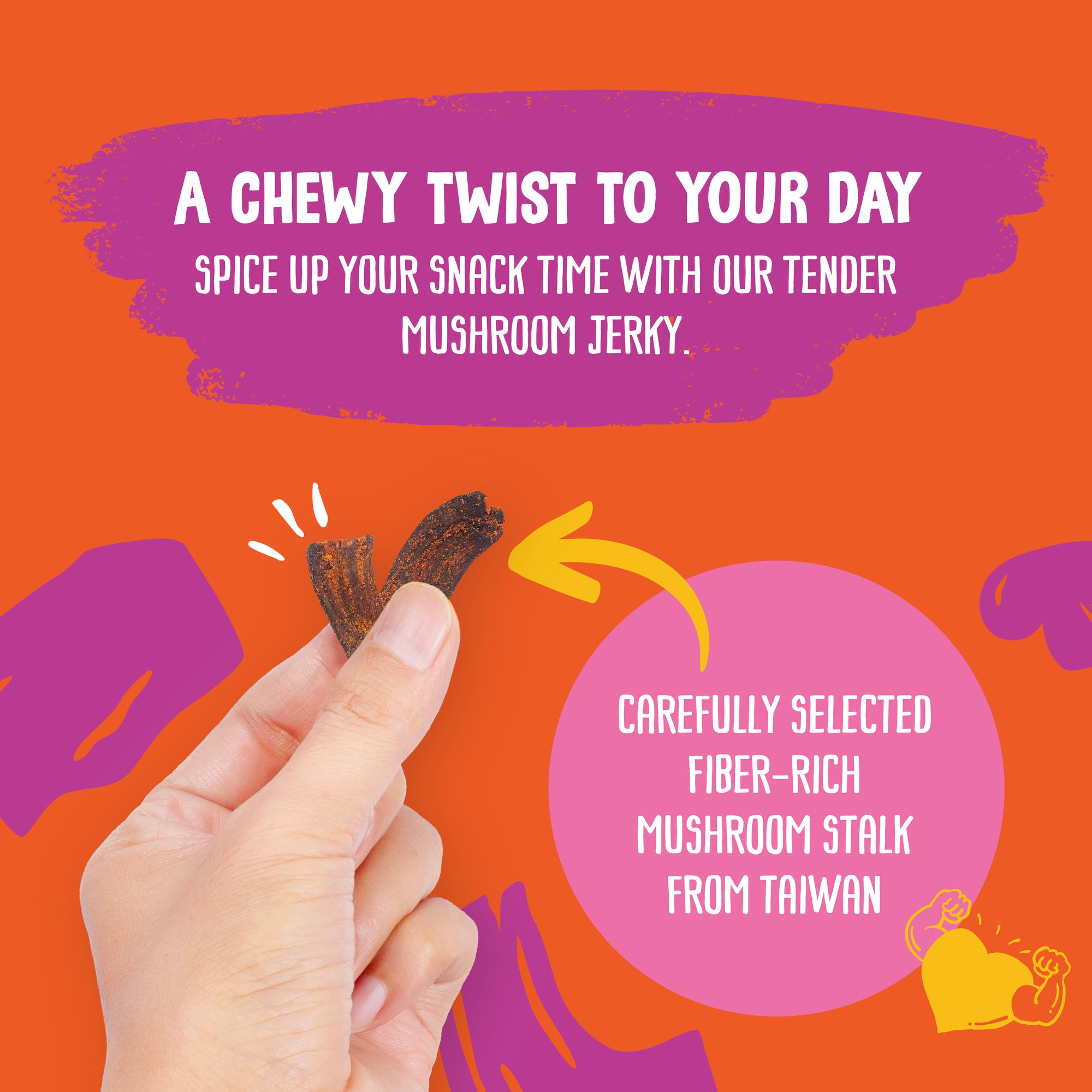 The Daily Good Shiitake Mushroom Jerky - Mushroom Jerky - Hot & Spicy Flavor