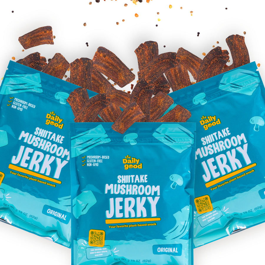 The Daily Good Shiitake Mushroom Jerky - Mushroom Jerky -Original Flavor