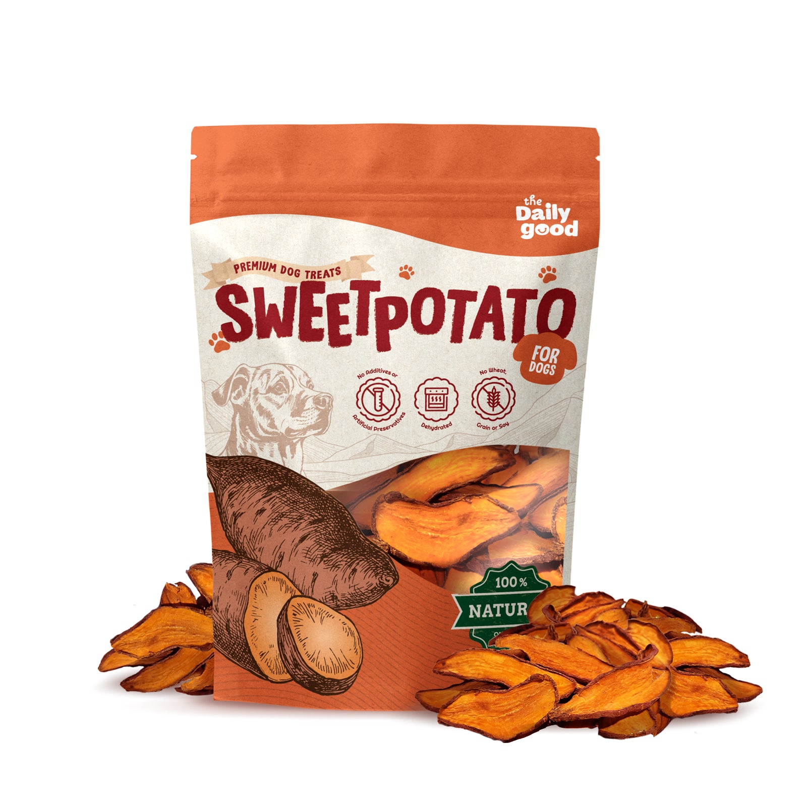 The Daily Good Dehydrated Sweet Potato Dog Treats