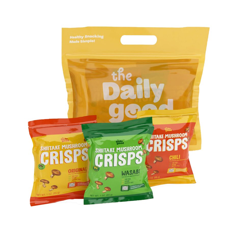 The Daily Good Shiitake Mushroom Crisps - Mushroom Chips - All Three flavors