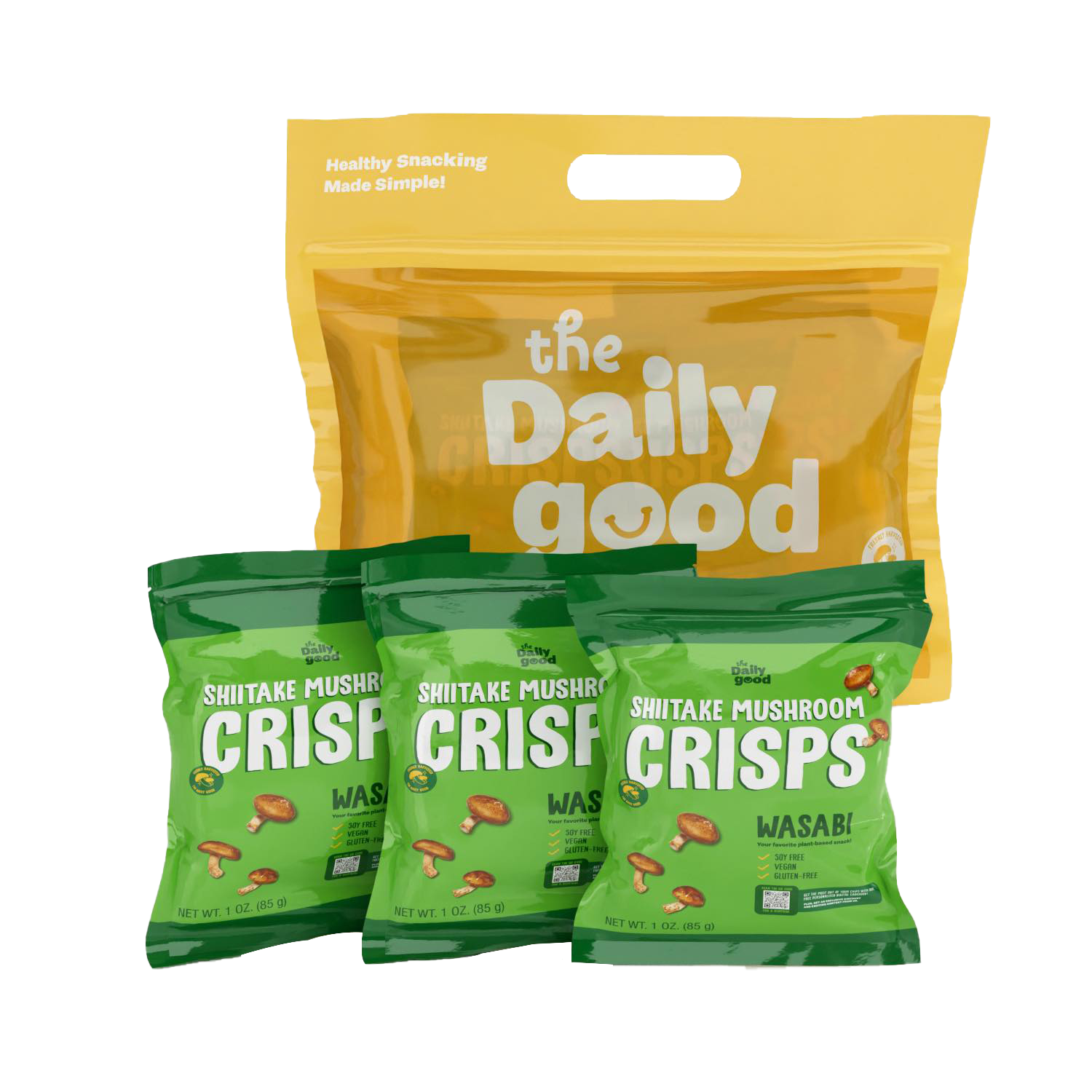 The Daily Good Shiitake Mushroom Crisps - Mushroom Chips - Wasabi Flavor