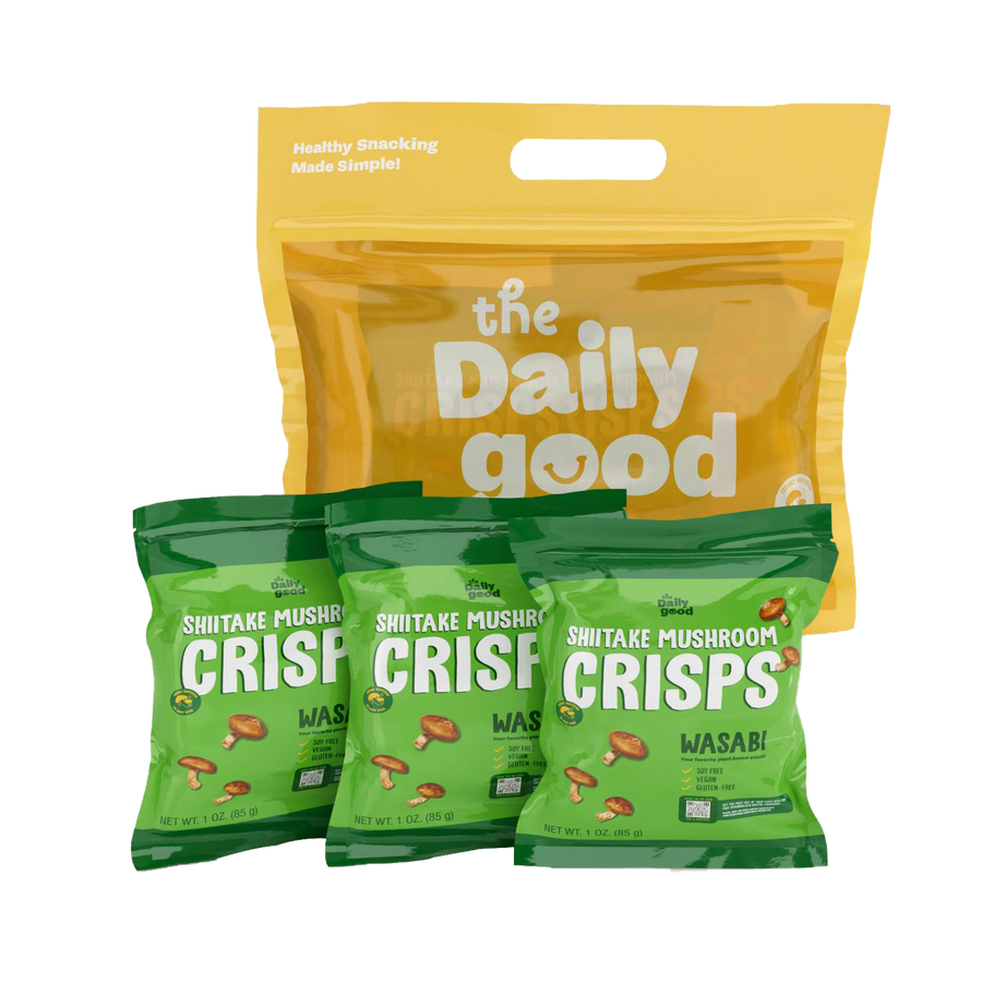 The Daily Good Shiitake Mushroom Crisps - Mushroom Chips - Wasabi Flavor